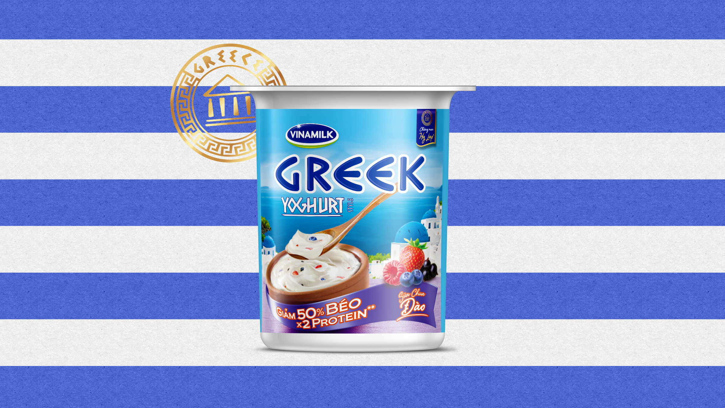 Vinamilk Greek yogurt packaging design